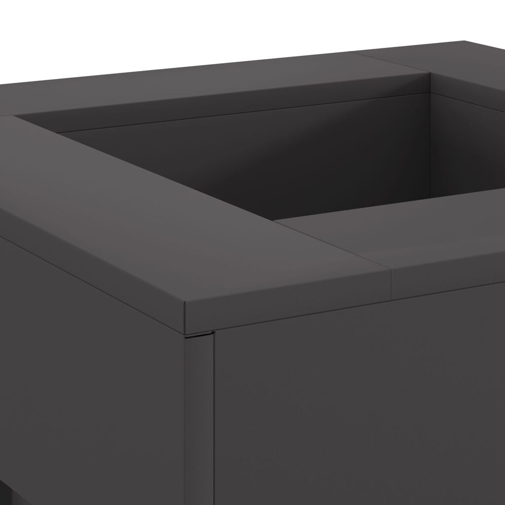 vidaXL Μαύρη Τετράγωνη Φωτιά 60x60x30 εκ. Χάλυβας