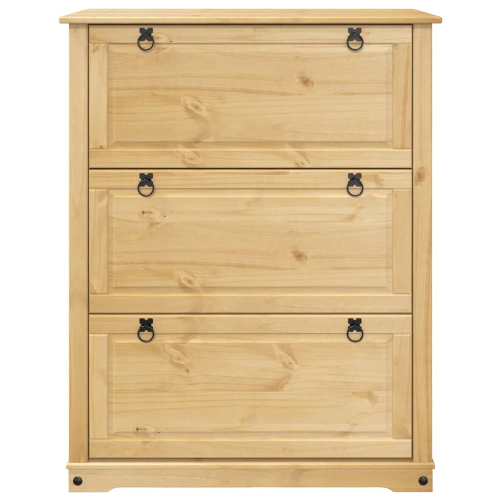vidaXL Παπουτσοθήκη Corona 99x32x124,5 εκ. από Μασίφ Ξύλο Πεύκου