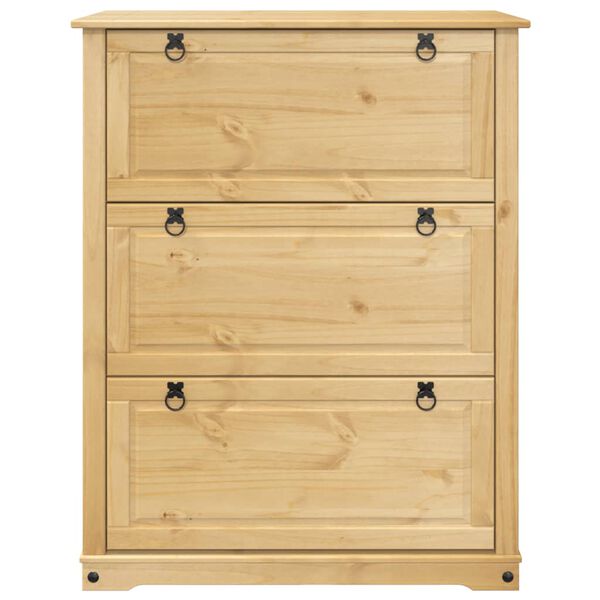 vidaXL Παπουτσοθήκη Corona 99x32x124,5 εκ. από Μασίφ Ξύλο Πεύκου