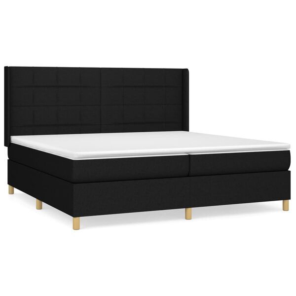 vidaXL &Kappa;&rho;&epsilon;&beta;ά&tau;&iota; Boxspring &mu;&epsilon; &Sigma;&tau;&rho;ώ&mu;&alpha; &Mu;&alpha;ύ&rho;&omicron; 200x200 &epsilon;&kappa;. &Upsilon;&phi;&alpha;&sigma;&mu;ά&tau;&iota;&nu;&omicron;