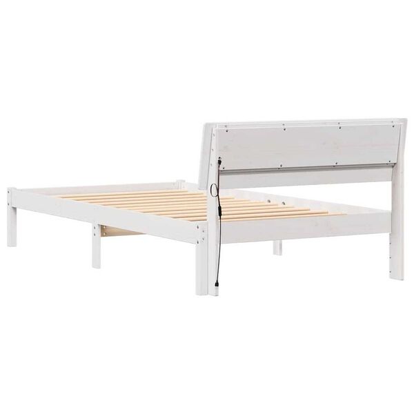 vidaXL Σκελετός Κρεβατιού Λευκό 90 x 190 cm Μασίφ ξύλο πεύκου