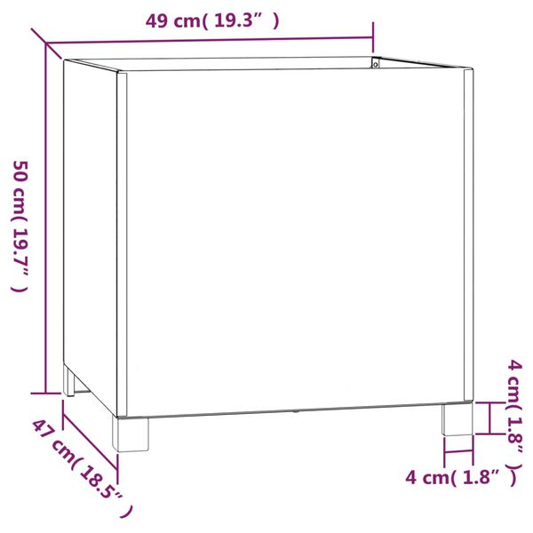 vidaXL Ζαρντινιέρες 2τεμ. Σκουρ. 49x47x50εκ Ατσάλι Σκληρυθέν στον Αέρα