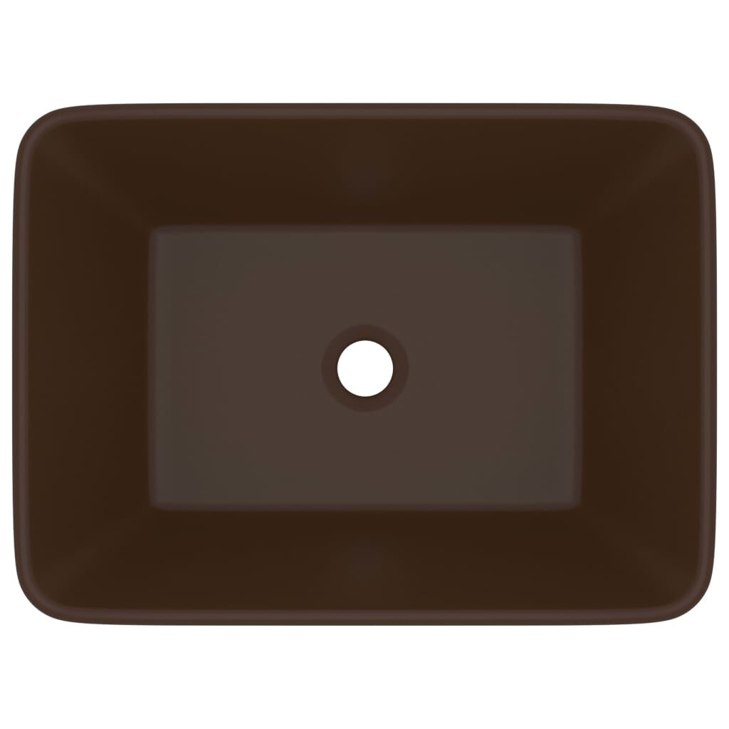 vidaXL Νιπτήρας Πολυτελής Σκούρο Καφέ Ματ 41 x 30 x 12 εκ. Κεραμικός