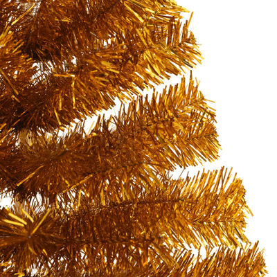 vidaXL Χριστουγεννιάτικο Δέντρο Τεχνητό Μισό με Βάση Χρυσό 180 εκ. PET