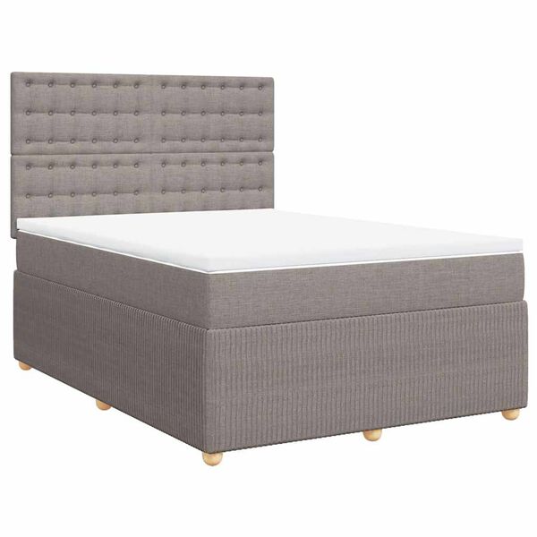 vidaXL &Kappa;&rho;&epsilon;&beta;ά&tau;&iota; Boxspring &mu;&epsilon; &Sigma;&tau;&rho;ώ&mu;&alpha; Taupe 160x200 &epsilon;&kappa;. &Upsilon;&phi;&alpha;&sigma;&mu;ά&tau;&iota;&nu;&omicron;