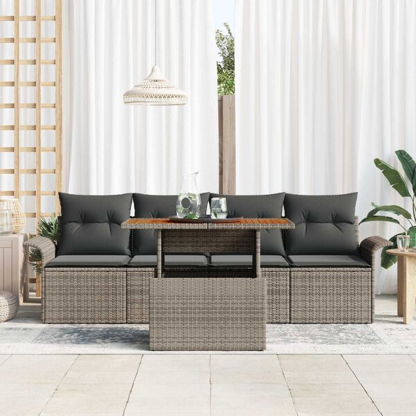 vidaXL Σετ Καναπέ Κήπου με μαξιλάρι 5 pcs Γκρι 100 x 55 x 73 εκ