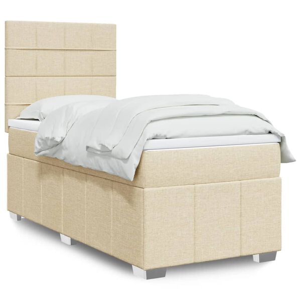 vidaXL &Kappa;&rho;&epsilon;&beta;ά&tau;&iota; Boxspring &mu;&epsilon; &Sigma;&tau;&rho;ώ&mu;&alpha; &Kappa;&rho;&epsilon;&mu; 90x200 &epsilon;&kappa;.&Upsilon;&phi;&alpha;&sigma;&mu;ά&tau;&iota;&nu;&omicron;
