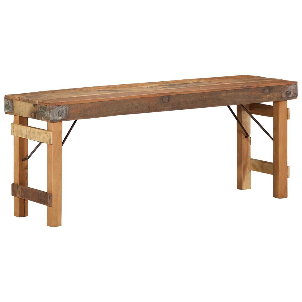 vidaXL Πάγκος 110x35x46 εκ. από μασίφ ανακυκλωμένο ξύλο