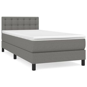 vidaXL Κρεβάτι Boxspring με Στρώμα Σκούρο Γκρι 80x200 εκ. Υφασμάτινο