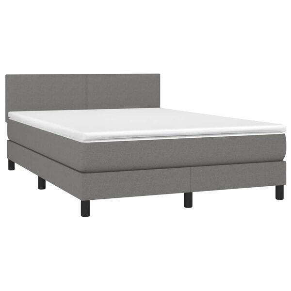 vidaXL &Kappa;&rho;&epsilon;&beta;ά&tau;&iota; Boxspring &mu;&epsilon; &Sigma;&tau;&rho;ώ&mu;&alpha; &Sigma;&kappa;&omicron;ύ&rho;&omicron; &Gamma;&kappa;&rho;&iota; 140x190 &epsilon;&kappa;. &Upsilon;&phi;&alpha;&sigma;&mu;ά&tau;&iota;&nu;&omicron;
