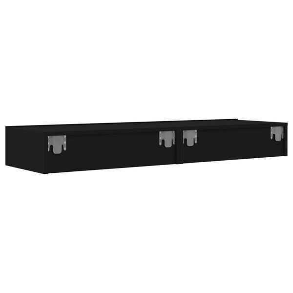 vidaXL Έπιπλα Τηλεόρασης με LED 2 τεμ. Μαύρο 60 x 35 x 15,5 εκ.