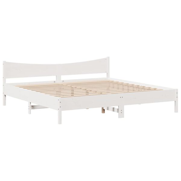 vidaXL Πλαίσιο Κρεβατιού με Κεφαλάρι 180x200 εκ. από Μασίφ Ξύλο Πεύκου