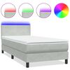 vidaXL &Kappa;&rho;&epsilon;&beta;ά&tau;&iota; Boxspring &mu;&epsilon; &Sigma;&tau;&rho;ώ&mu;&alpha; & LED &alpha;&nu;&omicron;&iota;&chi;&tau;ό &gamma;&kappa;&rho;&iota; 90x210 cm &Beta;&epsilon;&lambda;&omicron;ύ&delta;&iota;&nu;&omicron;