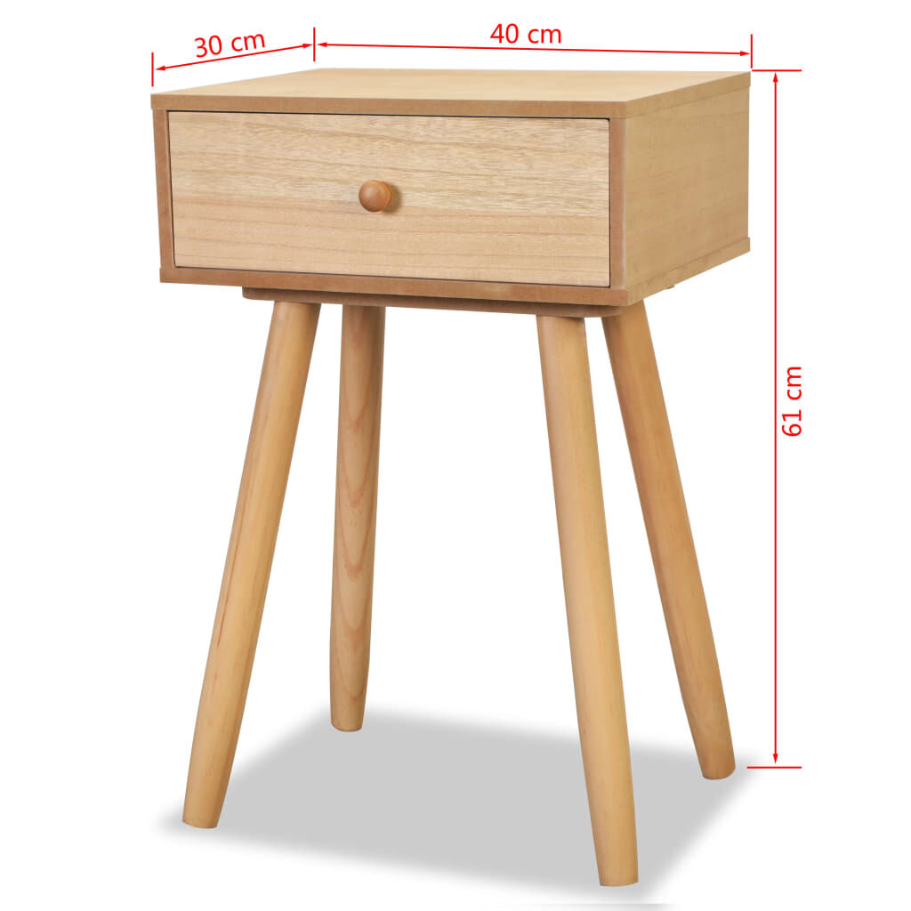 vidaXL Κομοδίνα 2 τεμ. Καφέ 40 x 30 x 61 εκ. από Μασίφ Ξύλο Πεύκου
