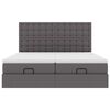 vidaXL Οθωμανικό κρεβάτι με στρώματα Γκρι 200x200cm Faux Leather
