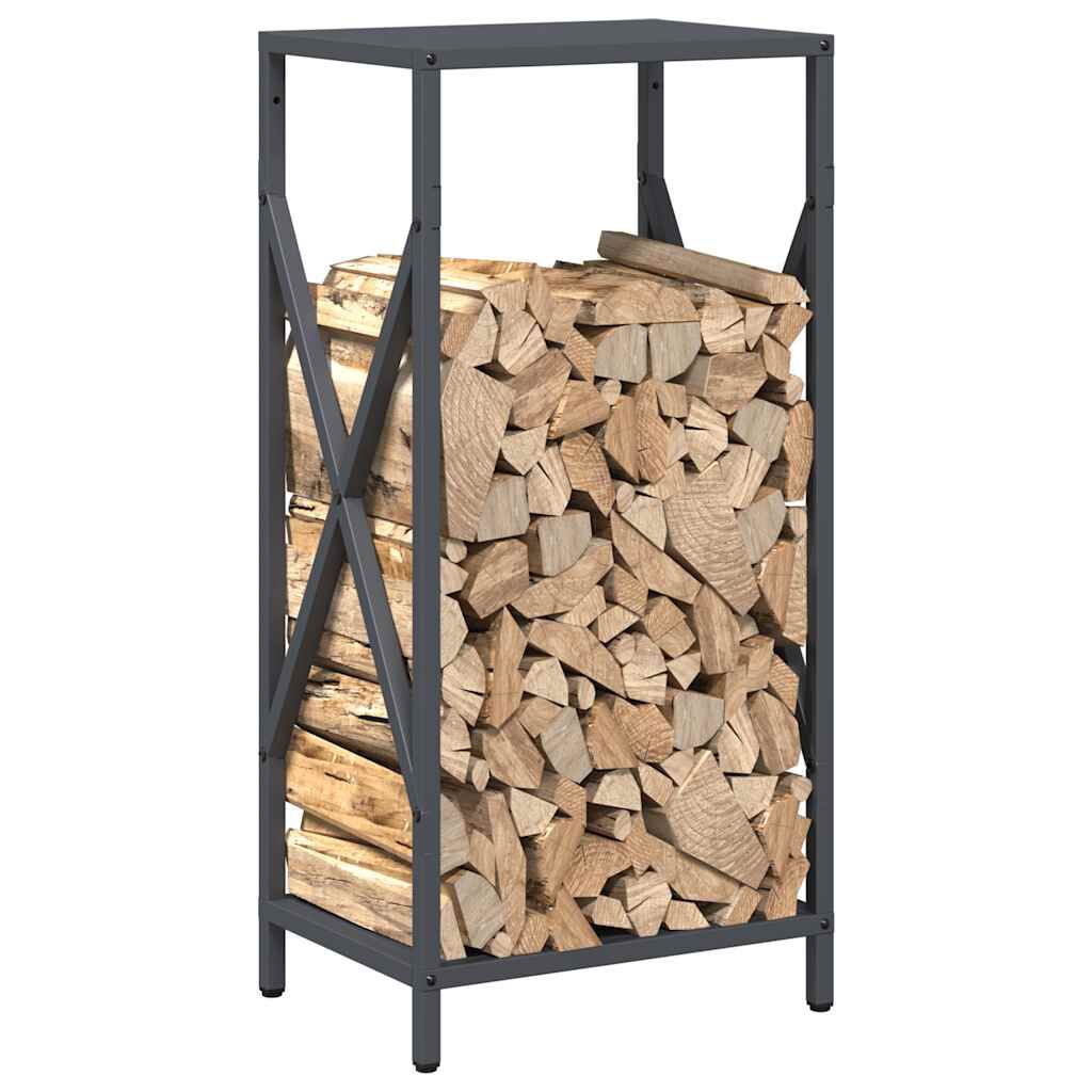 vidaXL Ράφι για καυσόξυλα Ανθρακί 34x25x70 cm Ατσάλι ψυχρής έλασης