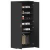 vidaXL Ντουλάπα Παπουτσιών Μαύρο 80 x 39 x 180 εκ Επεξεργασμένο ξύλο