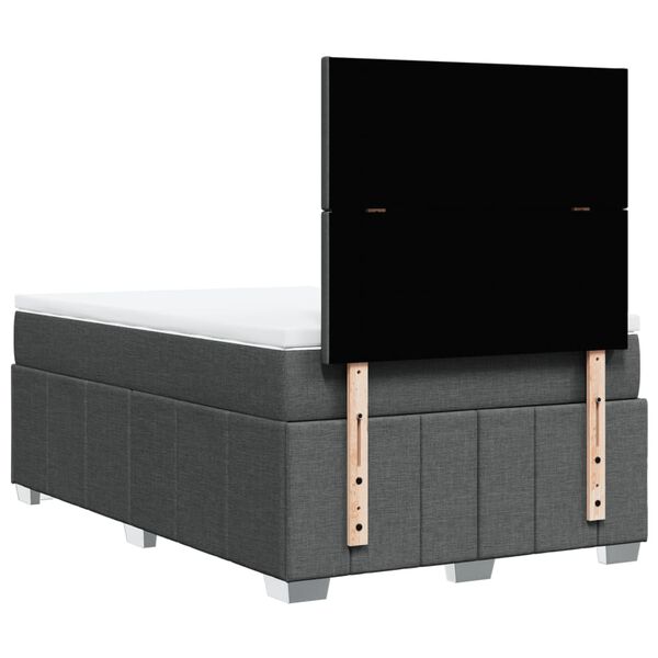 vidaXL Κρεβάτι Boxspring με Στρώμα Σκούρο Γκρι 120x200 εκ. Υφασμάτινο