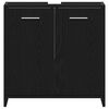 vidaXL Ντουλάπι Νιπτήρα Μπάνιου Μαύρο Δρυς 60x33x60 εκ. Επεξ. Ξύλο
