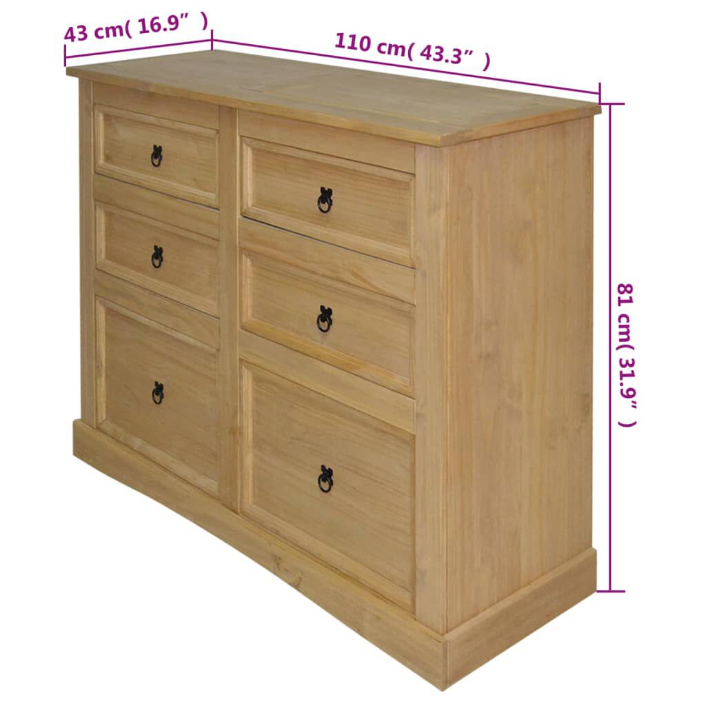 vidaXL Μπουφές 110 x 43 x 81 εκ. από Μεξικάνικο Πεύκο Corona
