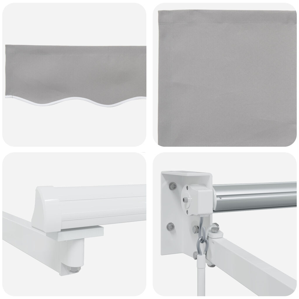 vidaXL Ανασυρόμενη Τέντα Ανοιχτό Γκρι 400x300 cm