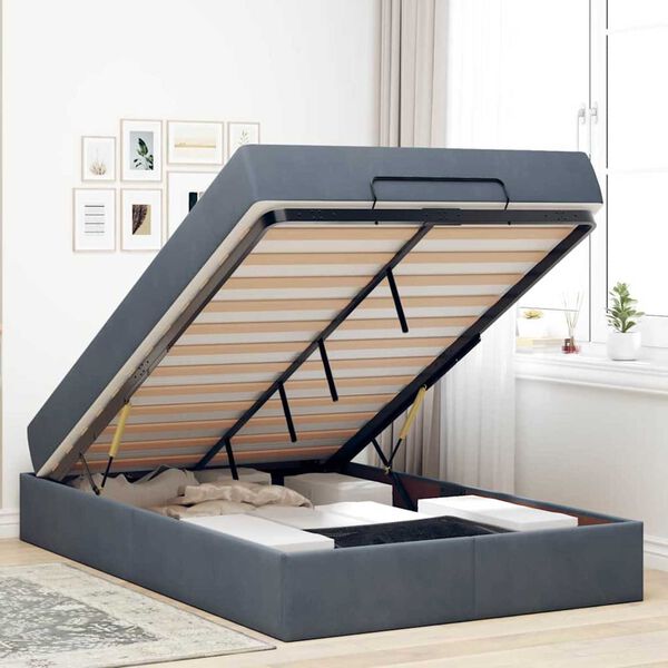 vidaXL Σκελετός Κρεβατιού Σκούρο γκρι 120 x 190 cm Βελούδο