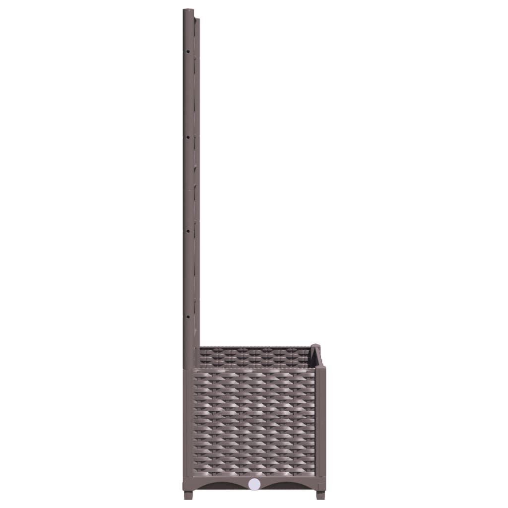 vidaXL Ζαρντινιέρα Κήπου με Καφασωτό Καφέ 40 x 40 x 136 εκ. από PP