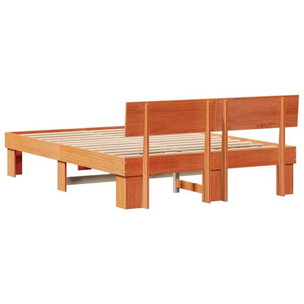 vidaXL Σκελετός Κρεβατιού Καφέ κεριού 140 x 200 cm Μασίφ ξύλο πεύκου