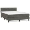 vidaXL Κρεβάτι Boxspring με Στρώμα Σκούρο Γκρι 140x190 εκ. Βελούδινο