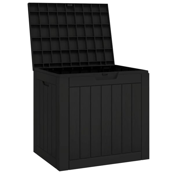 vidaXL Μπαούλο Αποθήκευσης Κήπου Μαύρο 55,5x43x53 εκ. Πολυπροπυλένιο