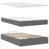 vidaXL Οθωμανικό κρεβάτι με στρώμα & LEDs Σκούρο γκρι 120x190cm Ύφασμα