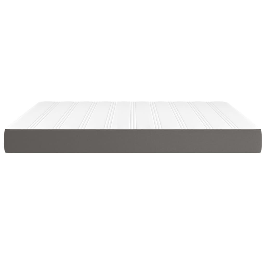 vidaXL Στρώμα με Pocket Springs Γκρι 180x200x20 εκ. Συνθετικό Δέρμα