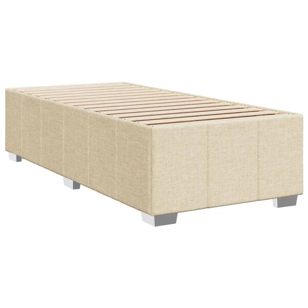 vidaXL Κρεβάτι Boxspring με Στρώμα Κρεμ 90x190 εκ.Υφασμάτινο