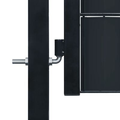 vidaXL Πόρτα Περίφραξης Ανθρακί 100 x 124 εκ. από PVC / Ατσάλι