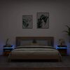 vidaXL Κομοδίνα με Φώτα LED 2 τεμ. Καπνιστή Δρυς 40x39x48,5 εκ.