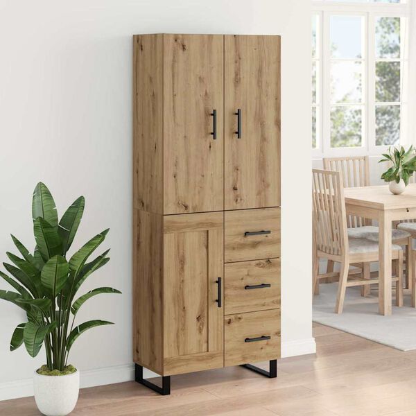 vidaXL Highboard &mu;&epsilon; &sigma;&upsilon;&rho;&tau;ά&rho;&iota; 2 pcs Artisan Oak 69,5 x 34 x 180 &epsilon;&kappa;.