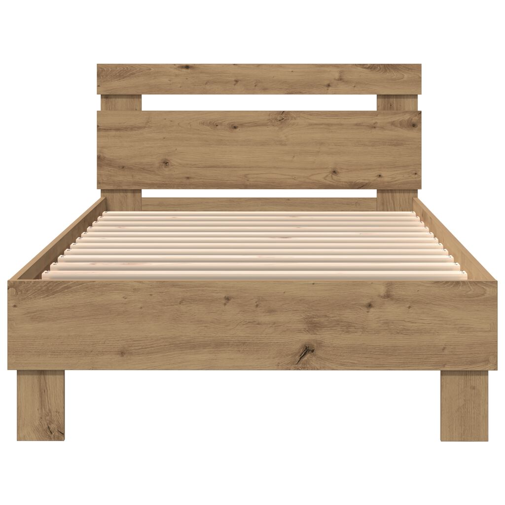 vidaXL Σκελετός Κρεβατιού artisan δρυς 75 x 190 cm Επεξεργασμένο ξύλο