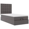 vidaXL Οθωμανικό κρεβάτι με στρώμα Γκρι 90x190cm Faux Leather