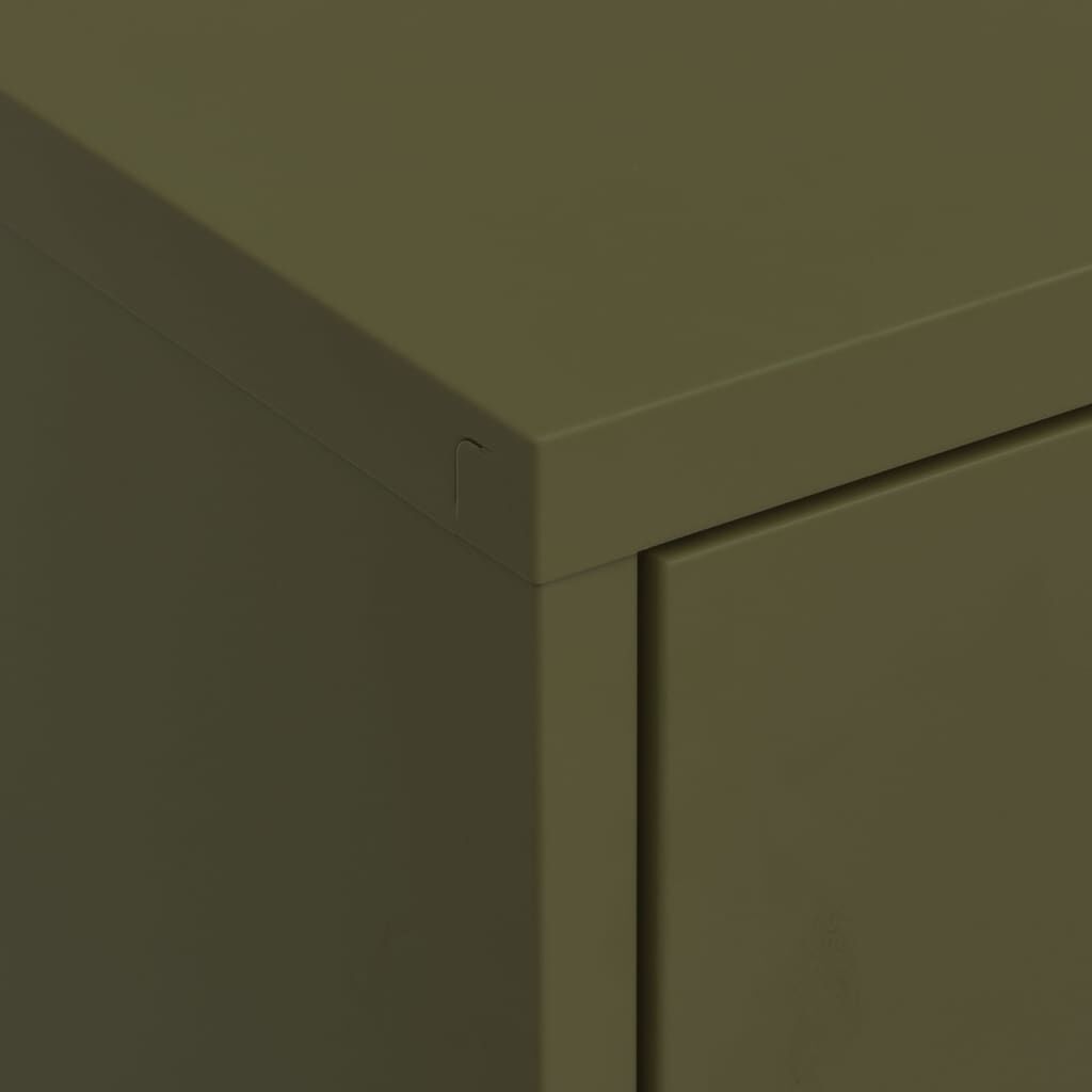 vidaXL Ντουλάπι Αποθήκευσης Πράσινο Λαδί 80x35x101,5 εκ. από Ατσάλι