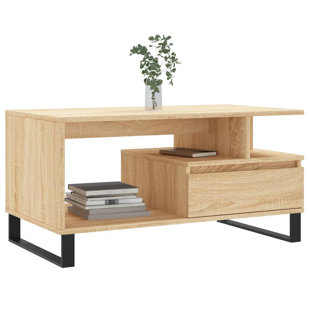 vidaXL Τραπεζάκι Σαλονιού Sonoma Δρυς 90x49x45 εκ. Επεξεργασμένο Ξύλο
