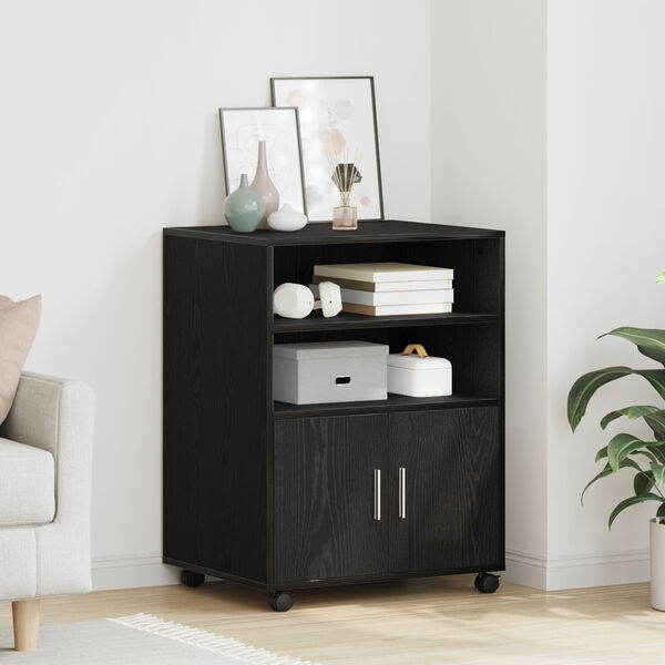 vidaXL Ρολλινγκ Καρνέ Μπλέ με Μαύρη Δρυς 60x48x81 εκ. Επεξεργασμένο Ξύλο