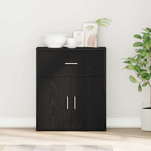 vidaXL Πλαϊνό γραφείο Μαύρη δρυς 60 x 31 x 70 εκ Επεξεργασμένο ξύλο