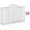 vidaXL Συρματοκιβώτια Τοξωτά 9 τεμ. 200x50x120/140 εκ. Γαλβαν. Ατσάλι