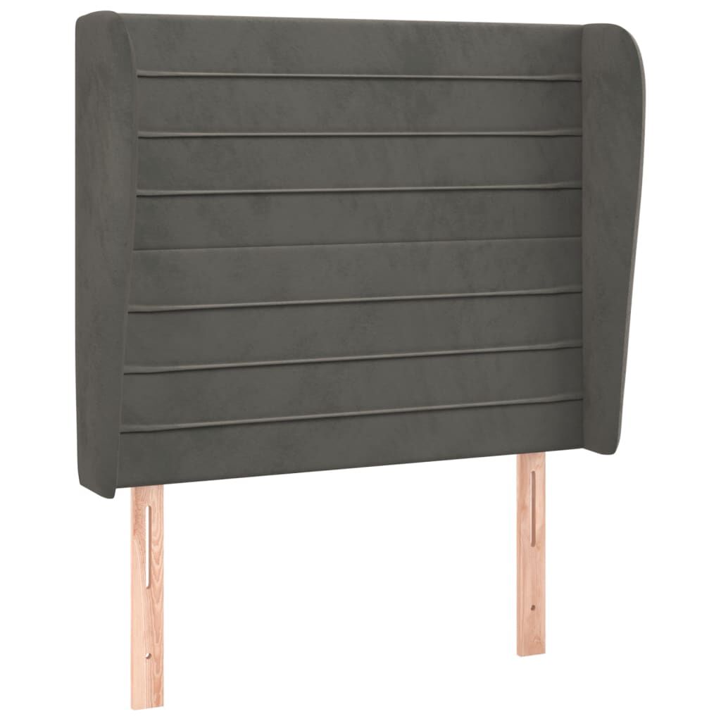 vidaXL Κεφαλάρι με Πτερύγια Σκούρο Γκρι 83x23x118/128 εκ. Βελούδινο