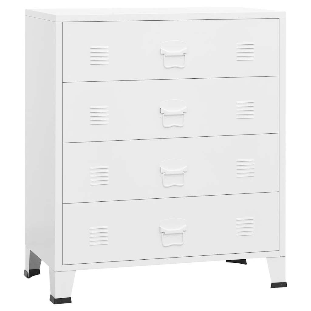 vidaXL Συρταριέρα Βιομηχανική Λευκή 78 x 40 x 93 εκ. Μεταλλική