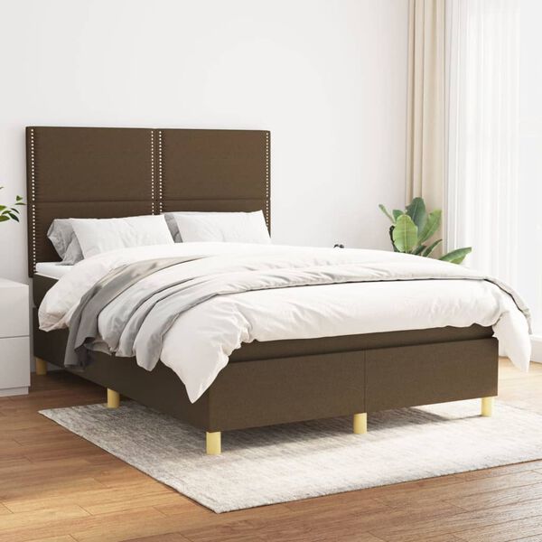 vidaXL &Kappa;&rho;&epsilon;&beta;ά&tau;&iota; Boxspring &mu;&epsilon; &Sigma;&tau;&rho;ώ&mu;&alpha; &Sigma;&kappa;&omicron;ύ&rho;&omicron; &Kappa;&alpha;&phi;έ 140x200 &epsilon;&kappa; &Upsilon;&phi;&alpha;&sigma;&mu;ά&tau;&iota;&nu;&omicron;