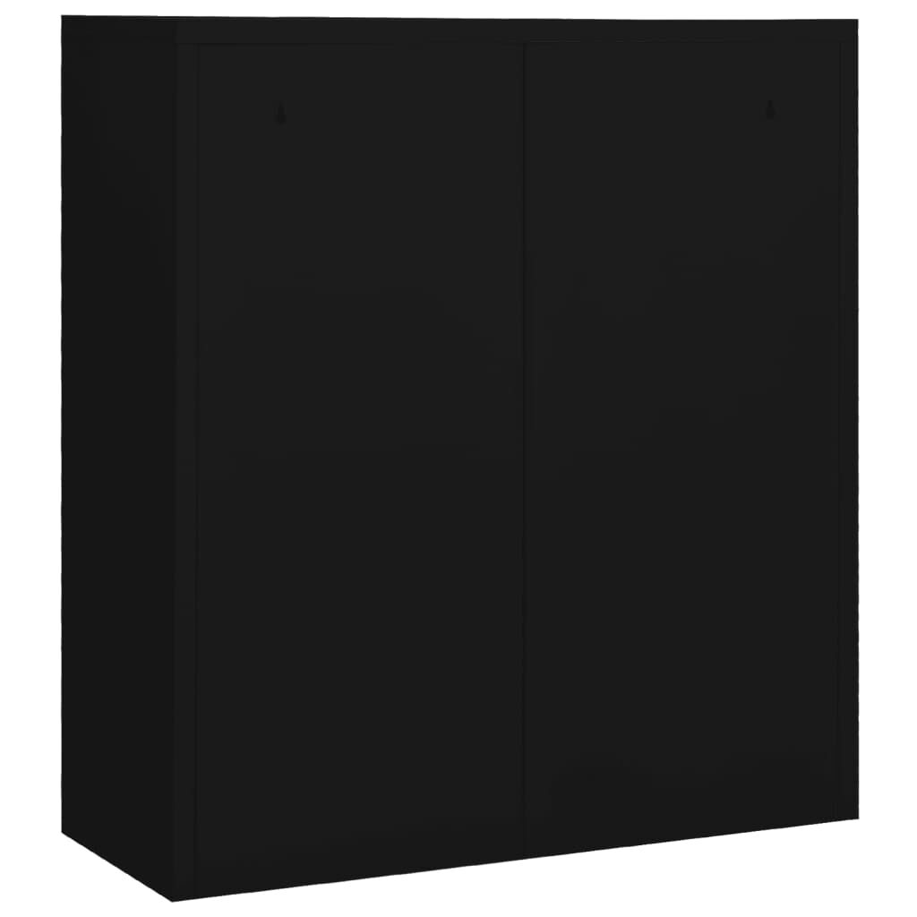 vidaXL Ντουλάπα Γραφείου Μαύρη 90 x 40 x 102 εκ. Ατσάλινη
