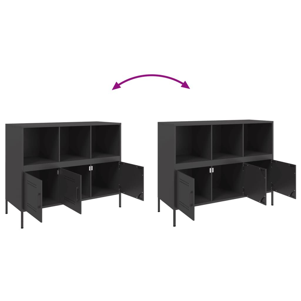vidaXL Ντουλάπι Μαύρο 100,5x39x79 εκ. από Χάλυβα