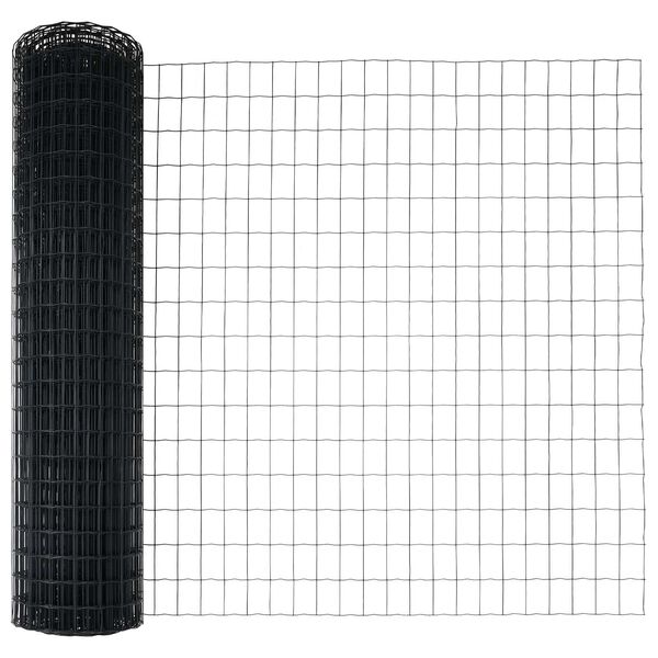 vidaXL Φράχτης Εuro Γκρι 1 x 25 m Σίδηρος με επικάλυψη PVC
