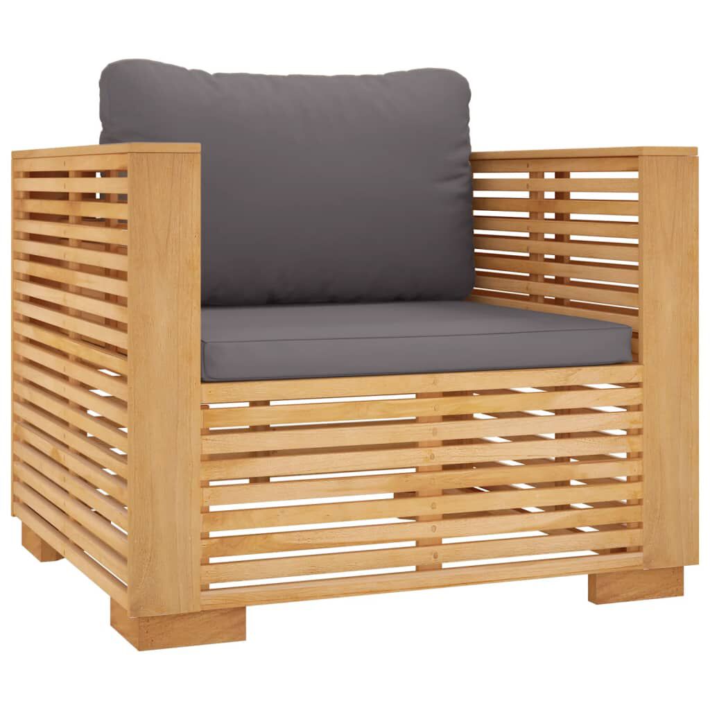 vidaXL Σαλόνι Κήπου Σετ 5 Τεμαχίων από Μασίφ Ξύλο Teak με Μαξιλάρια